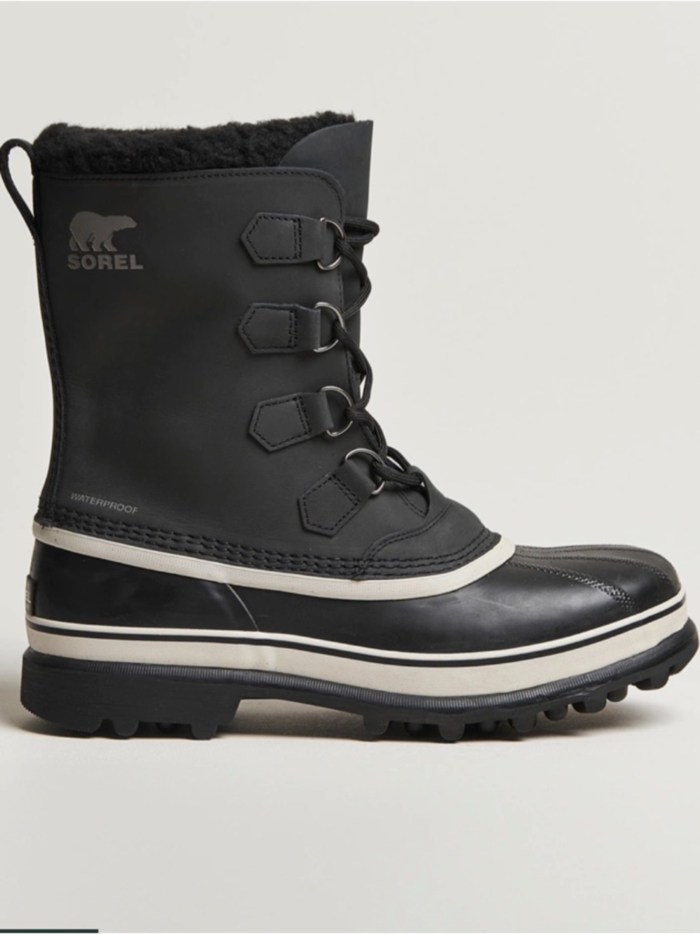 Caribou WP Felt Lined Leather Boots Black Size 13